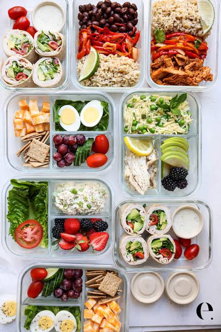 Fresh ingredients and meals prep
